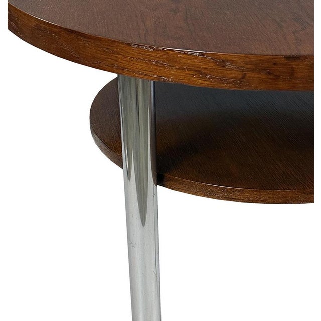 Bauhaus Functionalist Round Coffee Table from Kovona, 1940s For Sale - Image 3 of 5