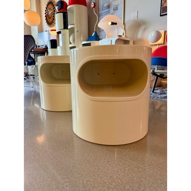 Mid-Century Modern Vintage Emma Gismondi Schweinberger Artemide Giano Vano Side Tables Pair For Sale - Image 3 of 17