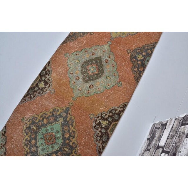 Vintage Turkish Rug, Earth Tones Runner For Sale - Image 9 of 10