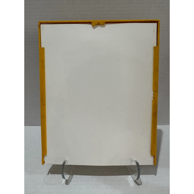 Set of 3 Contemporary Framed Portrait Paintings in Yellow Frames For Sale - Image 9 of 14