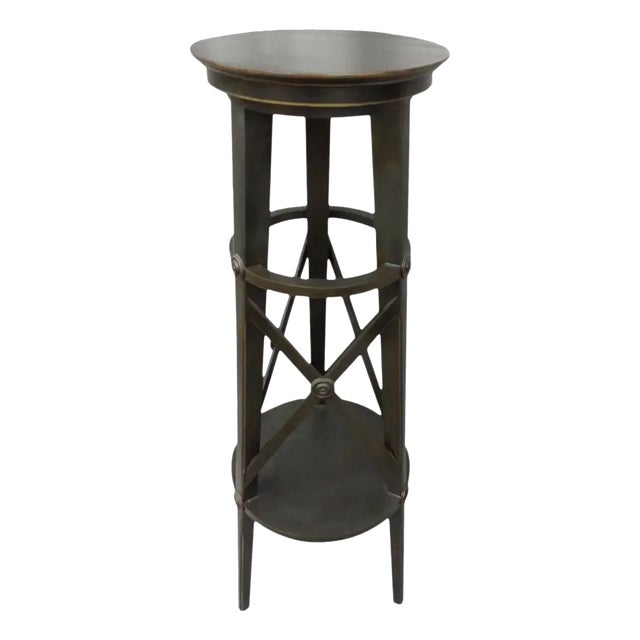 Brunschwig & Fils Traditional Wooden Tall Pedestal Table For Sale