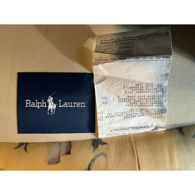 Ralph Lauren Ralph Lauren Evelyn Sofa and Chairs Set - Yellow Floral Vintage For Sale - Image 4 of 4