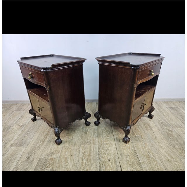 Nightstands with Marble Interiors by Elisabeth Zu Stolberg, Gut Hasselburg, 1930s, Set of 2 For Sale - Image 3 of 17