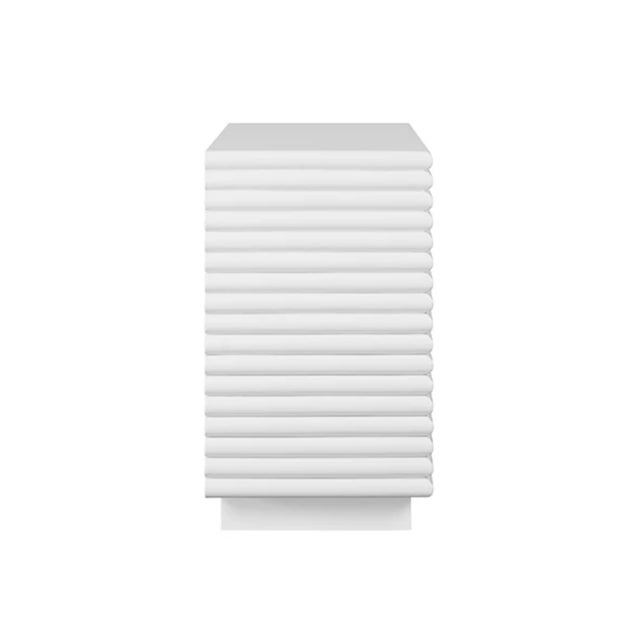 Contemporary Matthew Izzo Home Mateo Glossy White Lacquer Three Drawer Side Table With Brass Drawer Pulls For Sale - Image 3 of 6
