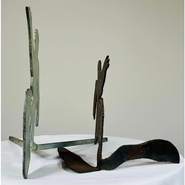 Prototype Artist Proof Torch Cut Steel Sculpture Pair For Sale - Image 4 of 7