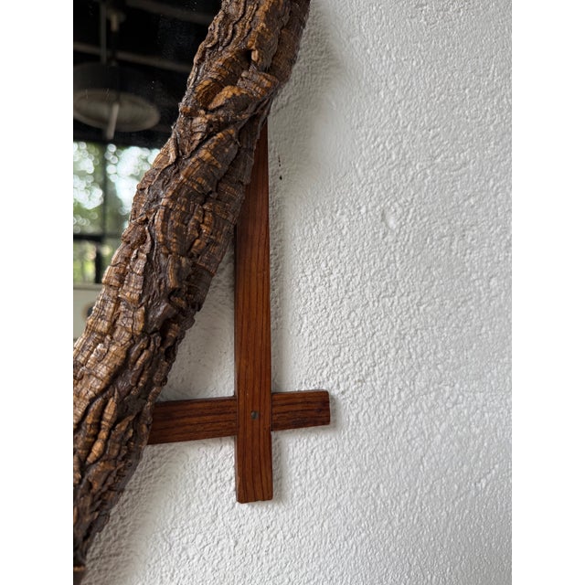 Antique Folk Art Rustic Wooden Mirror, 1900 For Sale - Image 10 of 18