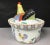 Chinese export porcelain chicken soup tureen with a rooster motif lid. Beautiful bright vivid decoration to the entire...
