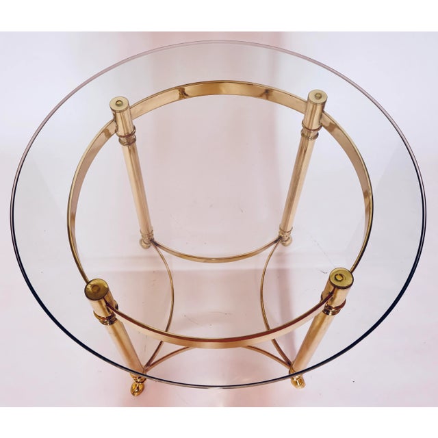 1970s 1970s Italian Brass and Glass Hoof Feet Table For Sale - Image 5 of 13