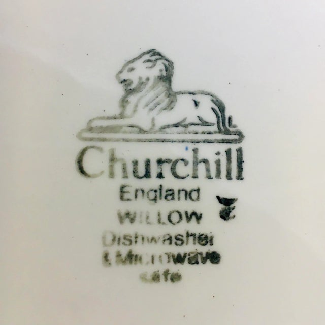 1980s Vintage Churchill China Blue Willow Plates - Set of 3 For Sale - Image 5 of 6