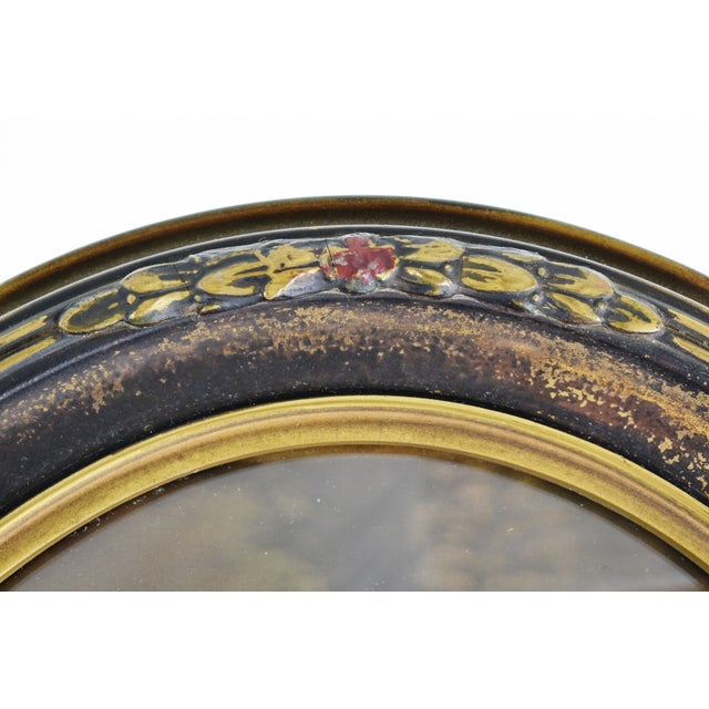 Vintage Convex Glass Floral Design Picture Frame Chairish