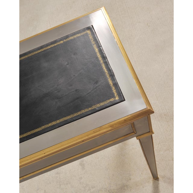 John Vesey Style Steel and Bronze Neoclassical Desk or Console For Sale - Image 10 of 17