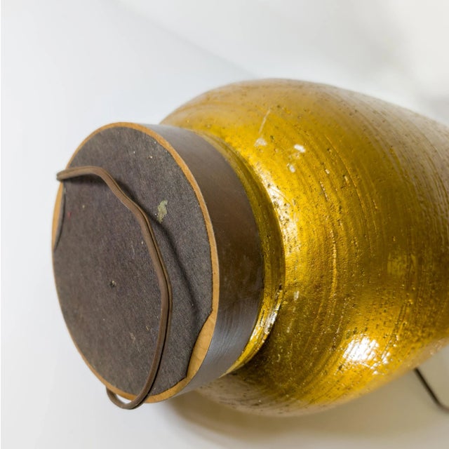 Orange Mid-Century Modern Orange Bronze Colored Ceramic Table Lamp For Sale - Image 8 of 8