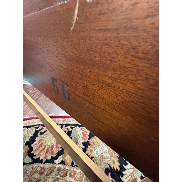 Rose 1980s Neoclassical Faux Marble King Headboard With Walnut Frame For Sale - Image 8 of 8