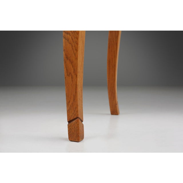 Mid-Century Oak Side Table, Belgium, 1950s For Sale - Image 10 of 12