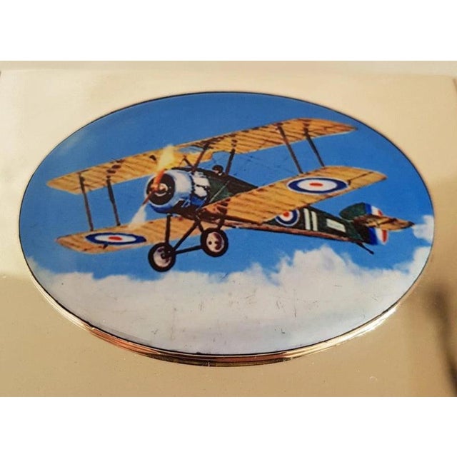 Sterling Silver & Cut Glass Aviation Inkwell Stand from C F Hancock, London, 1911 For Sale - Image 4 of 11