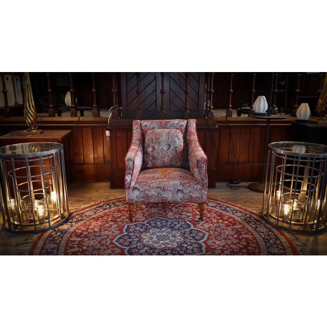 Georgian Open Armchair in Peacock Tail Abstract Upholstery from Howard & Sons, 2010s For Sale - Image 17 of 18