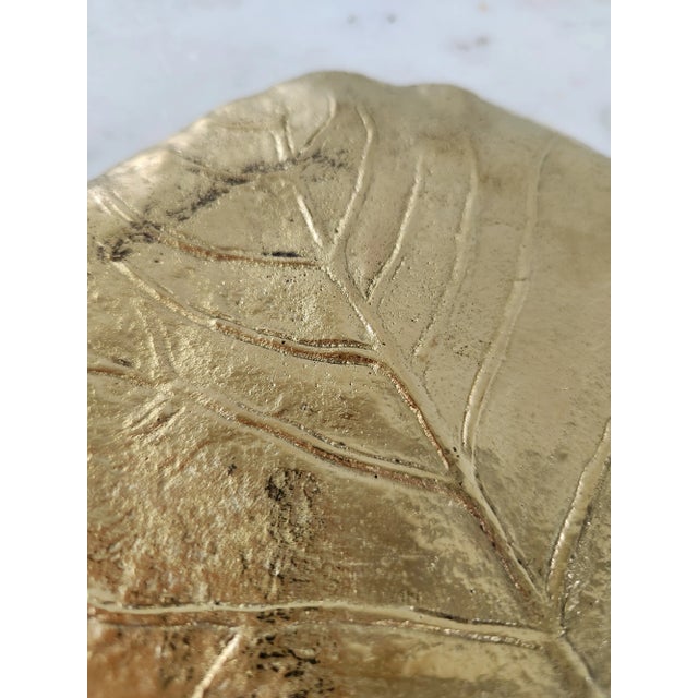 Solid Brass Hazel Leaf Trivet, Candle Holder For Sale - Image 4 of 8