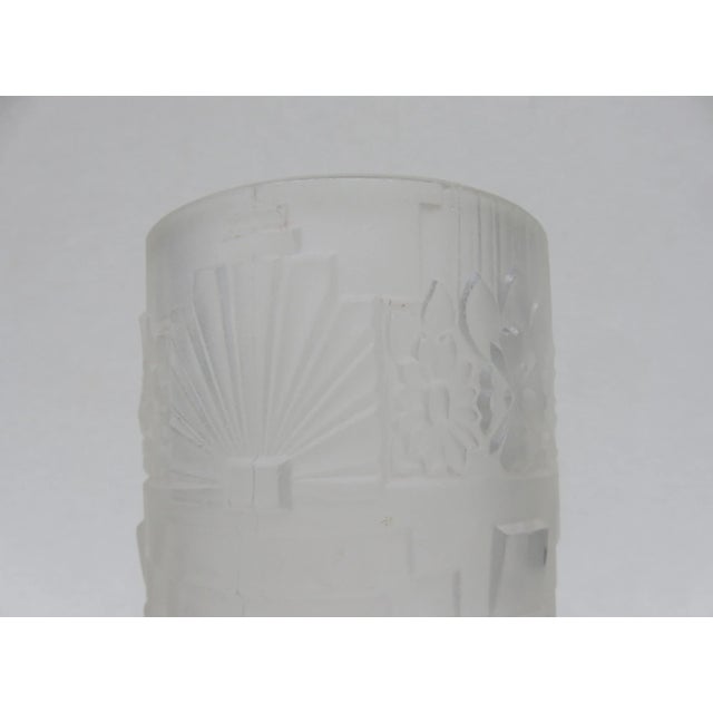 Vintage Art Deco Nickel-plated & Frosted Glass Table Lamp For Sale - Image 9 of 18