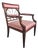 Antique French Empire Mahogany Armchair in Pink Striped Fabric, 1890s For Sale