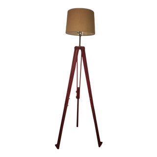 Late 20th Century Repurposed Surveyor's Tripod Floor Lamp For Sale