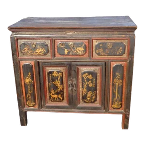 Early 19th Century Antique Qing Dynasty Paneled Chinese Cabinet