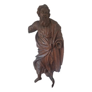 Large Continental Carved Oak Figure of an Apostle, 1590 For Sale