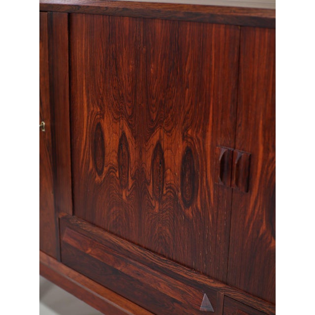 Danish Highboard with Bar and Tambour Doors in Rosewood, 1960s For Sale - Image 16 of 18