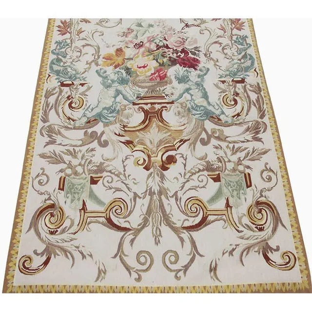 1990s Cherubs & Floral Bouquets Vertical Tapestry For Sale In Dallas - Image 6 of 8