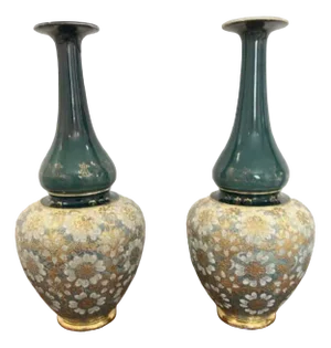 Large Victorian Ballister Vases from Royal Dolton, 1880s, Set of 2