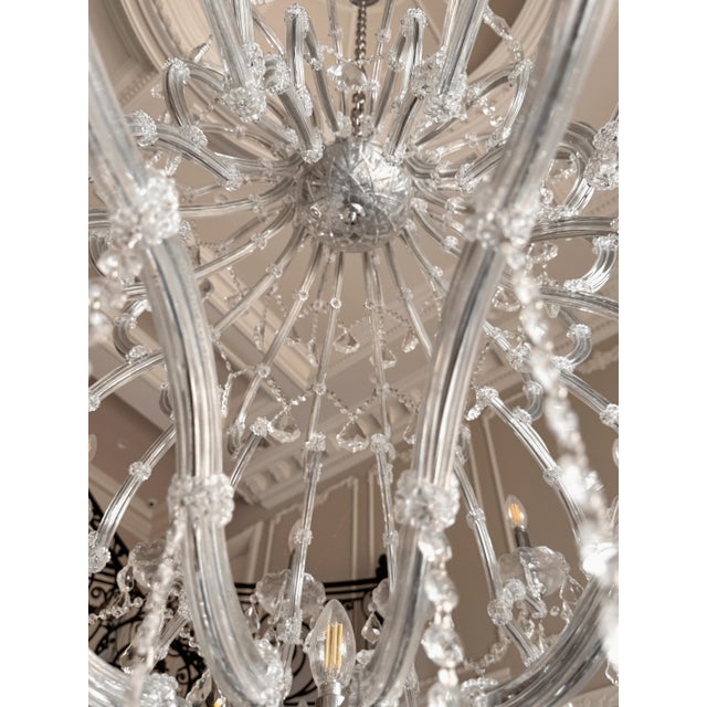 Modern Vintage Italian Maria Chandelier With Crystals Pantalogues For Sale - Image 3 of 18