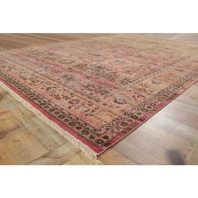 Modern Vintage Style Distressed Rug, 09'02 X 11'11 For Sale In Dallas - Image 6 of 9