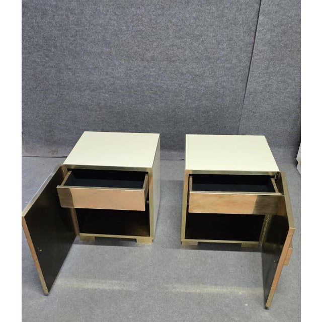Contemporary Italian Ivory Murano Glass and Brass Nightstand from Justfurnituress SRL For Sale - Image 3 of 13