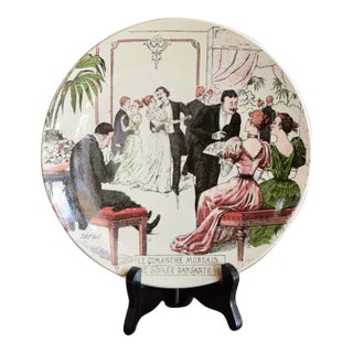 Boch Frères "Le Dimanche Mondain" Decorative Plate For Sale
