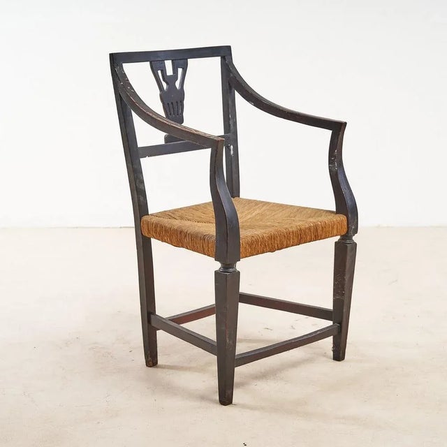 Brown Louis XVI Armchair, Late 1700s For Sale - Image 8 of 8