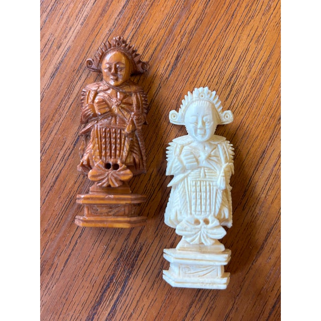 1930s Hand-Carved Chinese Bone Export Travel Chess Set Early 20th Century For Sale - Image 5 of 12