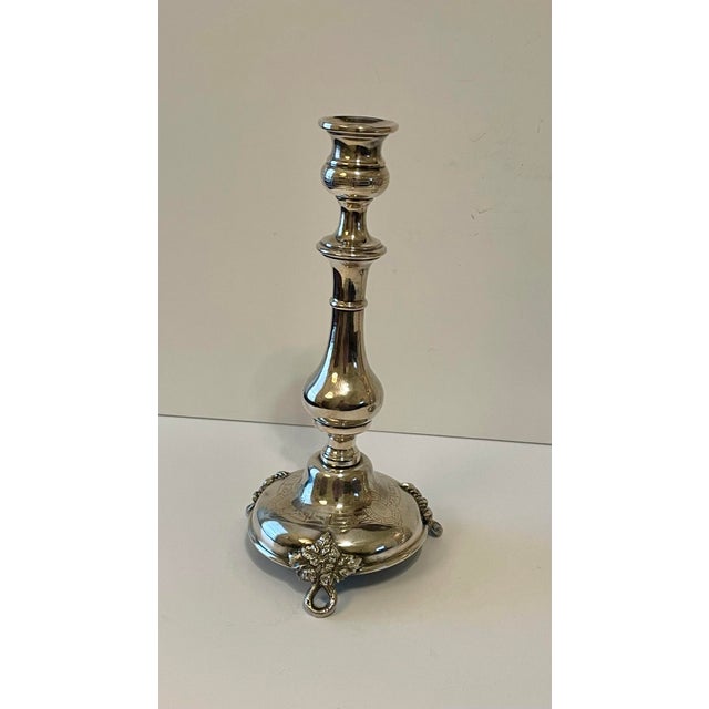 Art Nouveau Danish Hallmarked Silver Candle Holders, a Pair For Sale - Image 3 of 13