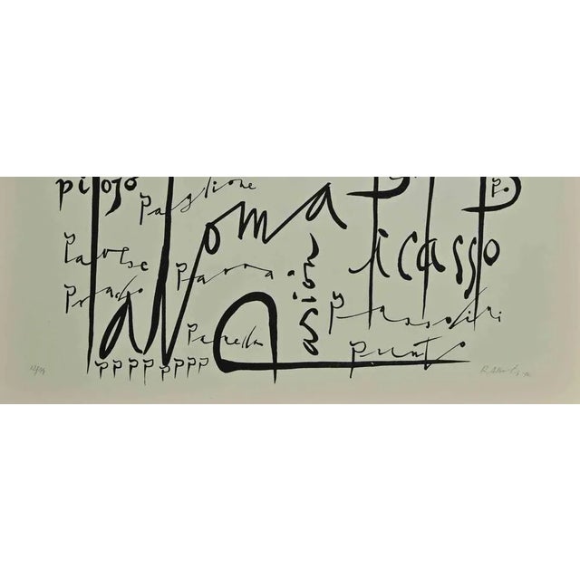 Letter P, from the Alphabet series, is a lithograph, realized by Rafael Alberti in 1972. Hand-signed and dated on the...