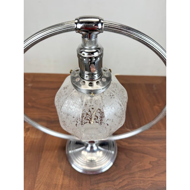 1930’s Art Deco Chrome Hoop Table Lamp by Chase For Sale - Image 11 of 12