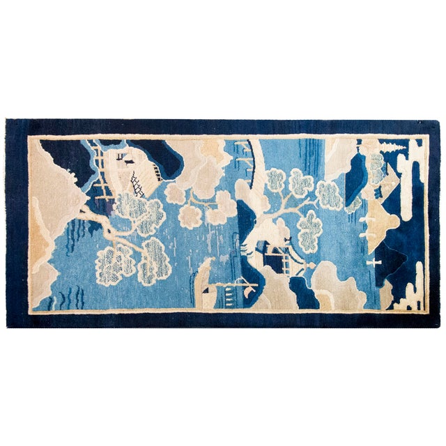 Textile Early 20th Century Chinese Art Deco Chris Rug For Sale - Image 7 of 14