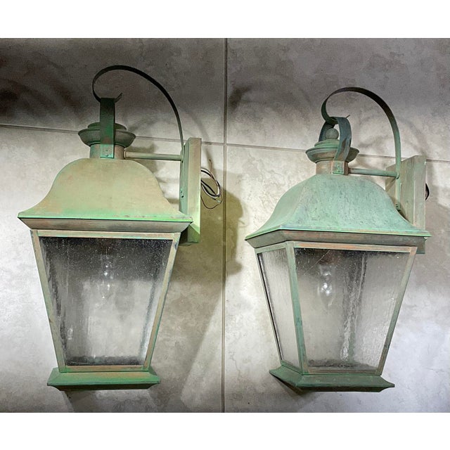 Pair of Vintage Solid Brass Lanterns - Timeless Elegance for Your Home For Sale - Image 10 of 18