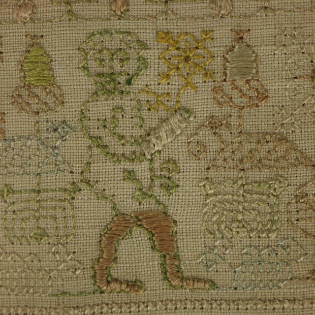Antique Charles II Band Sampler, 1672, by e.y For Sale - Image 11 of 18