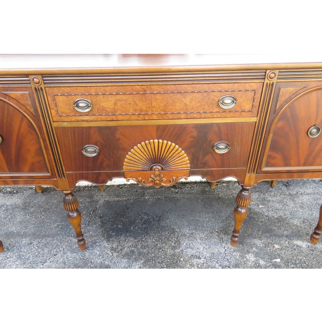 J B Van Sciver Early 1900s Carved Long Sideboard Buffet Credenza Bathroom Vanity For Sale - Image 9 of 12