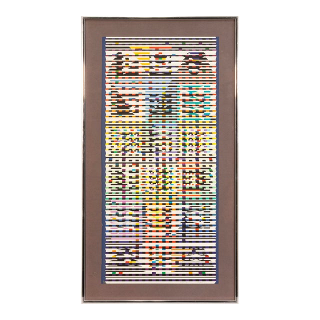 Yaacov Agam - Colorful Polygraph 1970s Signed Serigraph on Paper 22/30 Framed For Sale