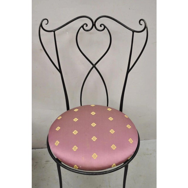 Mid-Century Modern Mid 20th Century Salterini Style Mid Century Modern Scrolling Wrought Iron Side Chairs - A Pair For Sale - Image 3 of 12