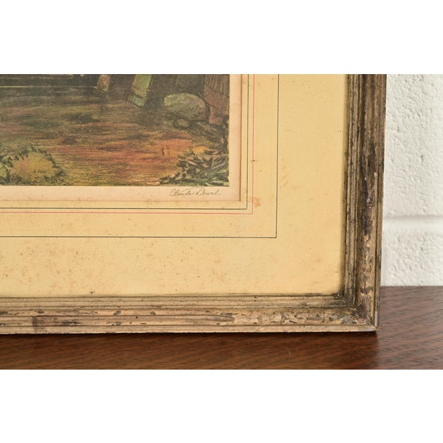Antique Venice Italy Signed Lithograph by Claude Duval, Circa 1900 For Sale - Image 9 of 12