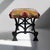 Mid 20th Century Iron Bench With Wool Geometric Design Upholstered Seat For Sale In Providence - Image 6 of 6