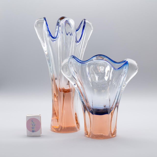 Sculptural Sommerso Art Glass Vases by Josef Hospodka, 1960s, Set of 2 For Sale - Image 4 of 10
