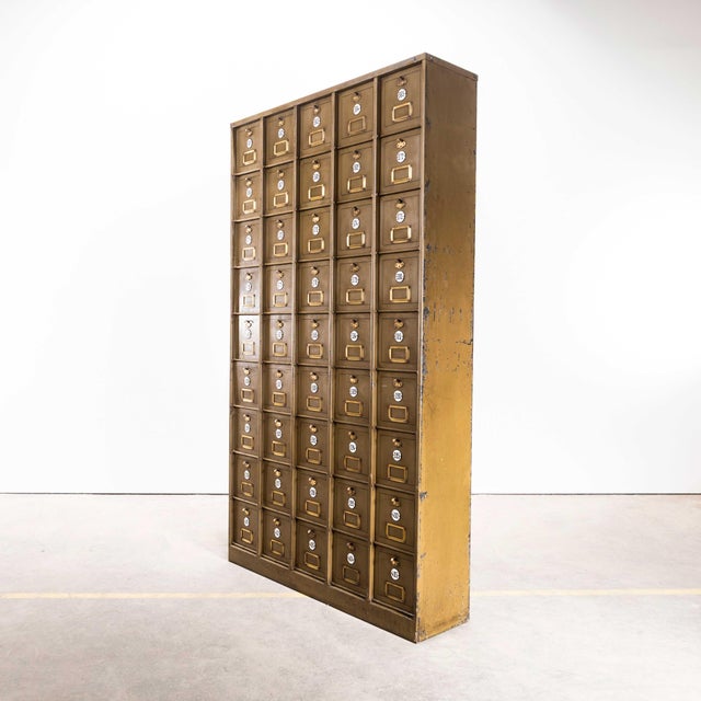 Vintage French Industrial Metal Cabinet, 1920s For Sale - Image 3 of 11