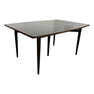Mid 20th Century Modern Ebonized Walnut Extension Dining Room Table For Sale