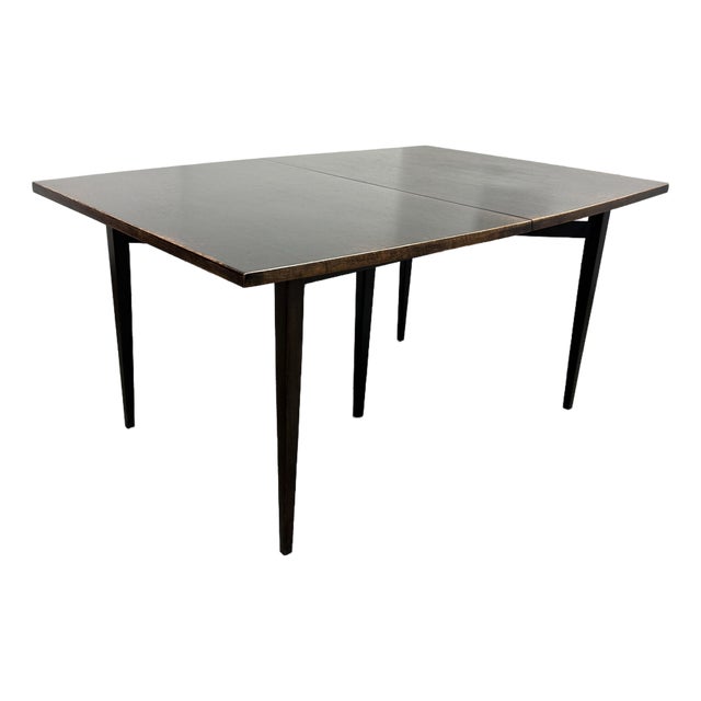Mid 20th Century Modern Ebonized Walnut Extension Dining Room Table For Sale